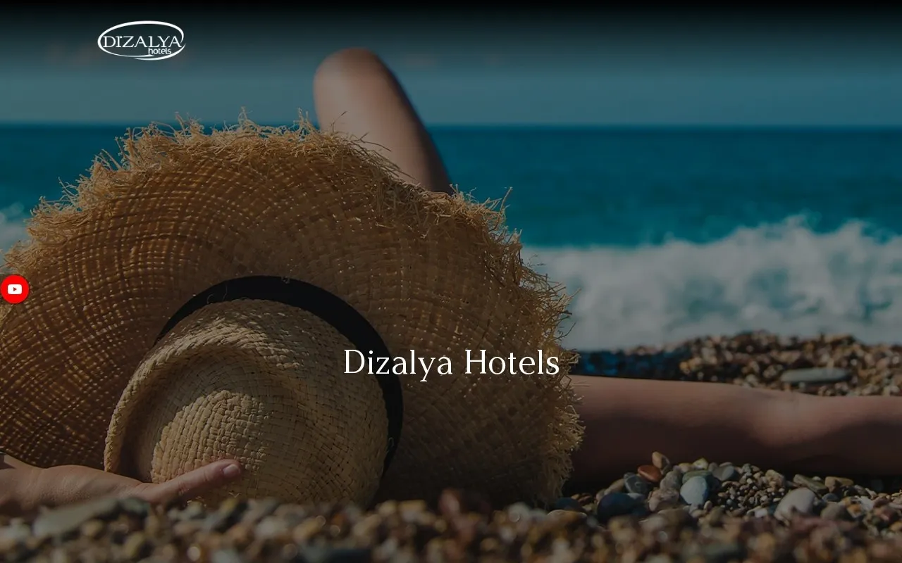 Dizalya Hotels web sitesi görünümü